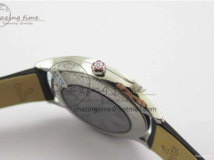 0410 StreetReady Ladies’ De Ville Trésor Diamond SS 3AF 1:1 Best Edition White MOP Dial RG Markers On Black Fabric strap Swiss Quartz 7884